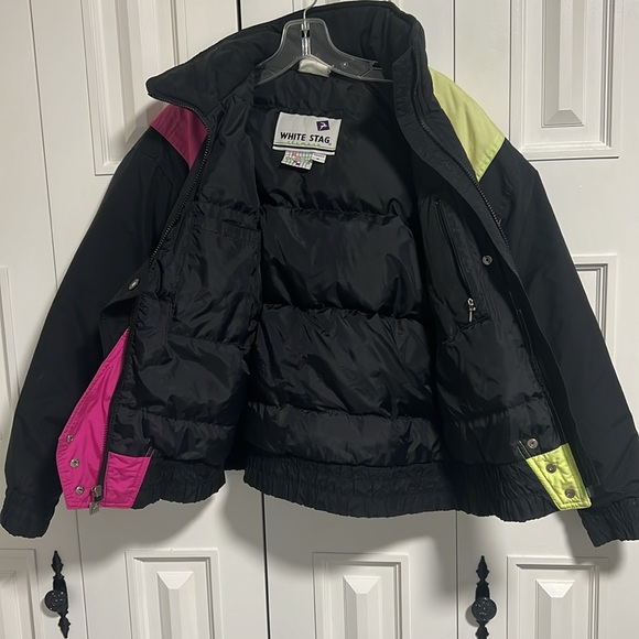 White Stag Neon Pink and Green Retro Ski Jacket - Picture 10 of 10